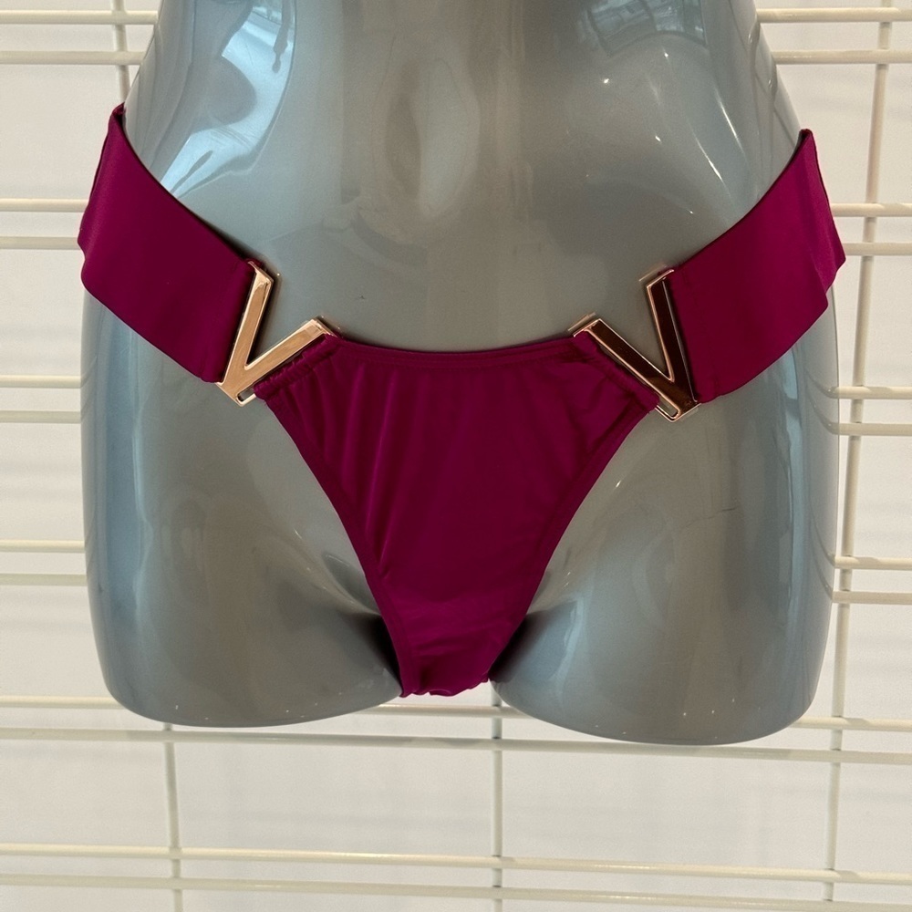 Victorias Secret Very Sexy Brazilian Slip MetallicV satin Size Small Purple